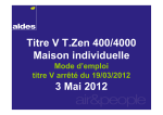 Titre V T.Zen 400/4000 Maison individuelle 3 Mai 2012
