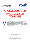 AFFILIATION F.F.M. MOTO CLUB DE TOURISME
