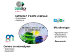 Extraction d`actifs végétaux Microbiologie Culture de