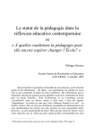 Le statut de la pédagogie dans la réflexion éducative contemporaine