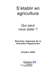 S`établir en agriculture... Qui peut vous aider? - Agri