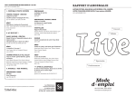 Feuille de salle - Les Subsistances