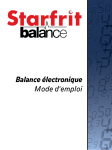Balance électronique Mode d`emploi