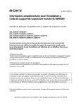 Information compl&eacute;mentaire pour l`installation &agrave; l`aide du support de