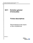 5211 Entretien général d`immeubles Fiches descriptives