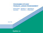 Programme d`études - Ministère de l`Éducation, de l`Enseignement