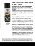 GARAGE DOOR LUBE / LUBRIFIANT POUR PORTE DE