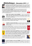 Biblioth&egrave;que - D&eacute;cembre 2013