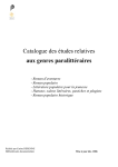 Catalogue des études relatives aux genres