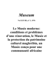 Le Musée moderne: conditions et problèmes d`une