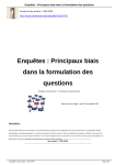 Enquêtes : Principaux biais dans la formulation des questions