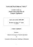 Université Paris Diderot - Paris 7 UFREILA Etudes Interculturelles