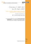 Décrets n° 2007-457 du 25 mars 2007 et commentaires