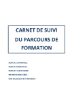 CARNET DE SUIVI DU PARCOURS DE FORMATION