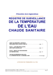Registre de surveillance de la température de l`eau chaude sanitaire
