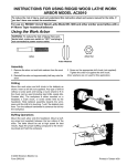 INSTRUCTIONS FOR USING RIDGID WOOD LATHE WORK