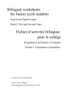 Bilingual worksheets for Junior cycle students Fichier d`activités