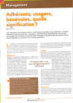 Adhérents, usagers, bénévoles, quelle signification?