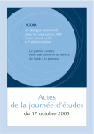 AGORA - Actes de la journée d`études du 17 octobre 2005