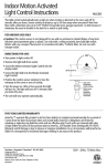 Indoor Motion Activated Light Control Instructions