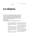 Les disparus - La revue nouvelle