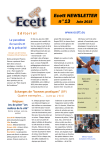 Ecett NEWSLETTER n°13 Juin 2015 Actualités