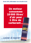 Un moteur consomme 10 000 litres* d`air pour 1 litre de