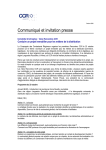 Communiqu&eacute; et invitation presse