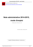 Note administrative 2014-2015, mode d`emploi