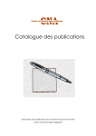 Catalogue des publications - Université Nice Sophia Antipolis