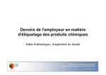 Devoirs de l`employeur en mati&egrave;re d`&eacute;tiquetage des produits