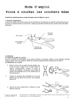 Mode d`emploi Pince &agrave; courber les crochets Adam