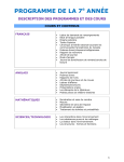 PROGRAMME 7&Egrave;ME ET 8&Egrave;ME