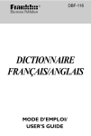 dictionnaire français/anglais - Franklin Electronic Publishers, Inc.