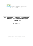 les marches publics : un outil au service des