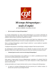 Mi-temps th&eacute;rapeutique mode d`emploi