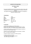 NOTICE D`UTILISATION