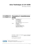 Avis Technique 2/13-1535 Coussins à membranes ETFE