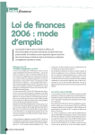 Loi de finances 2006 : mode d`emploi