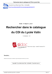 Rechercher dans le catalogue du CDI du Lyc&eacute;e Valin