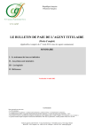 LE BULLETIN DE PAIE DE L`AGENT TITULAIRE
