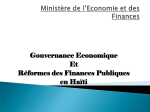 Gouvernance Economique Et R&eacute;formes des Finances Publiques en