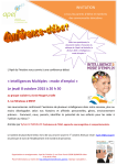 INVITATION « Intelligences Multiples : mode d`emploi » Le jeudi 8