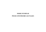 MODE D`EMPLOI POUR CONSTRUIRE LES PAGES