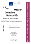 Domaine Humanités Master - Université des Antilles et de la Guyane