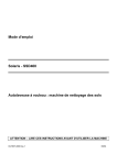 Mode d`emploi Solaris - SSD400 Autolaveuse &agrave; rouleau : machine