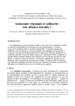 Autonomie régionale et solidarité : une alliance durable ? 1