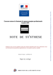 Note de synthèse - Ministère de l`Intérieur