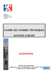 CAHIER DES CHARGES TECHNIQUES ASCENSEURS