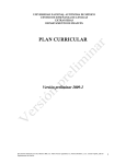 PLAN CURRICULAR Versión preliminar 2009-2